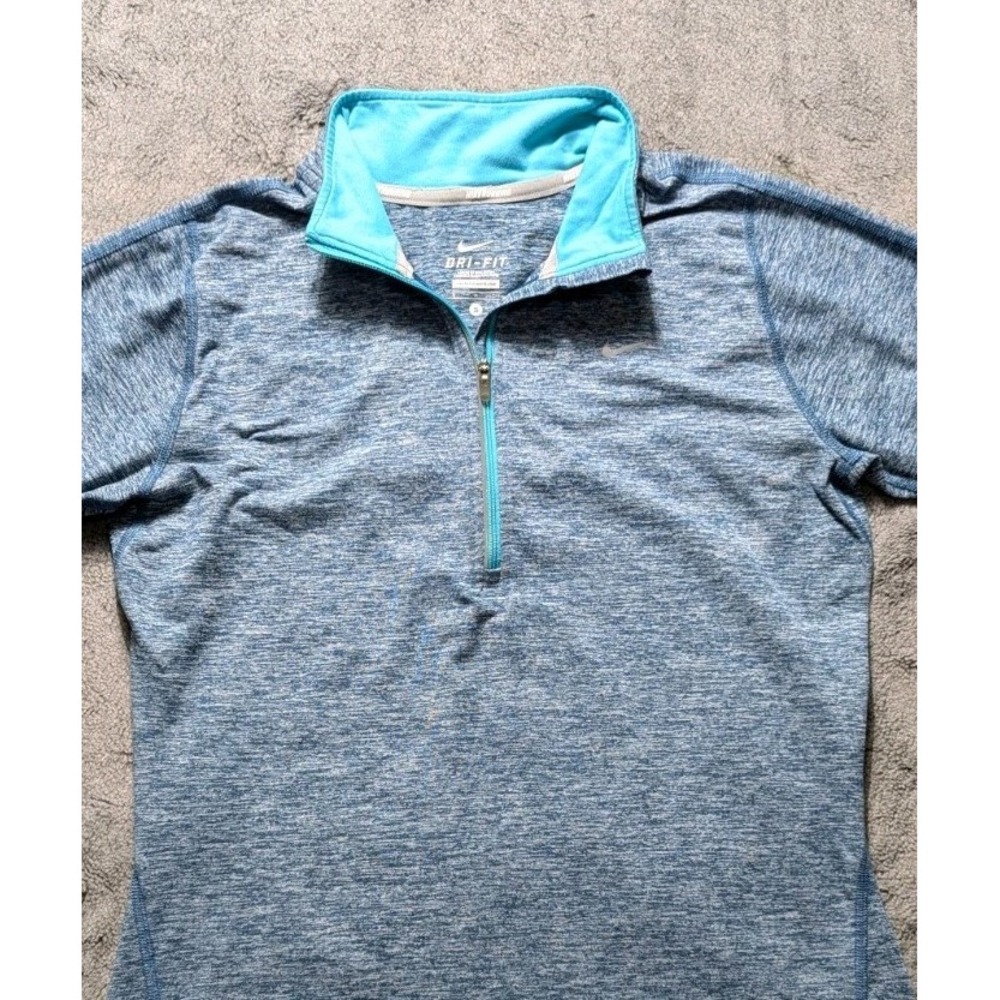 Nike Running Long Sleeve 1/4 Zip Shirt Women's Size Small Green - Picture 2 of 15